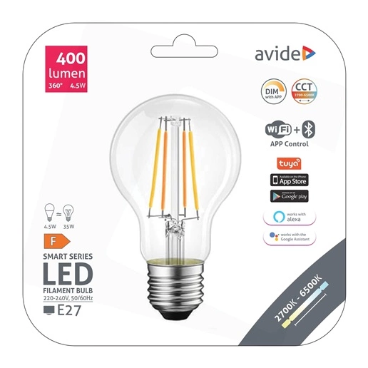 Avide ASF27CCT-4.5W-WIBLE smart filament  LED izzó