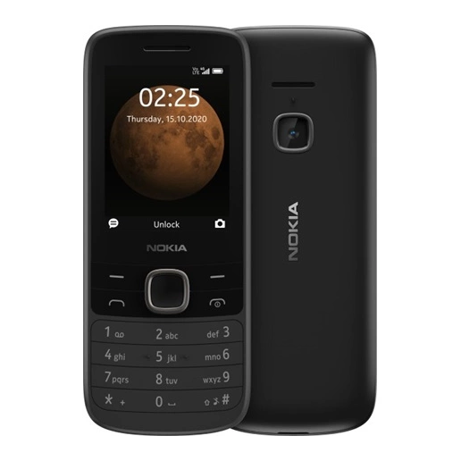 Nokia 225 4G DS kártyafüggetlen mobiltelefon, fekete + Telekom Domino feltöltőkártya