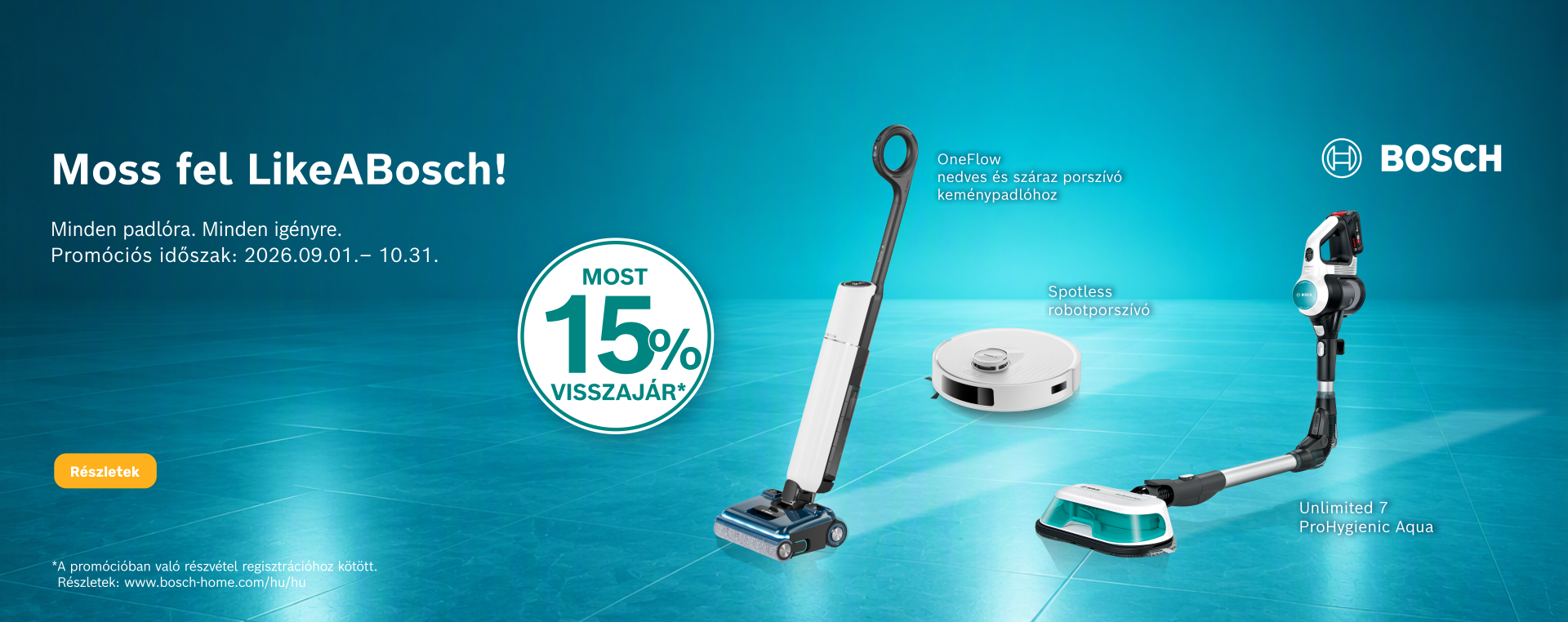Bosch WET funkciós porszívók 15% pénzvisszatérítéssel | eBolt