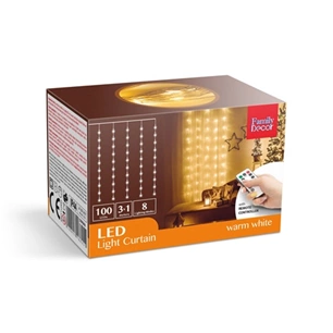 Family Decor 58904A LED fényfüggöny, melegfehér