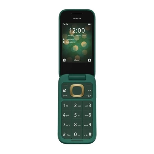 Nokia 2660 4G FLIP DS kártyafüggetlen mobiltelefon, green domino + Telekom Domino feltöltőkártya