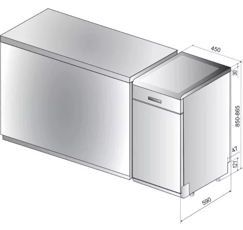 Whirlpool WSFO3O23PFX Szabadonálló keskeny mosogatógép