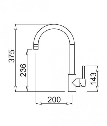 Elleci Cloud Granitek Antracite G59 egykarú csaptelep