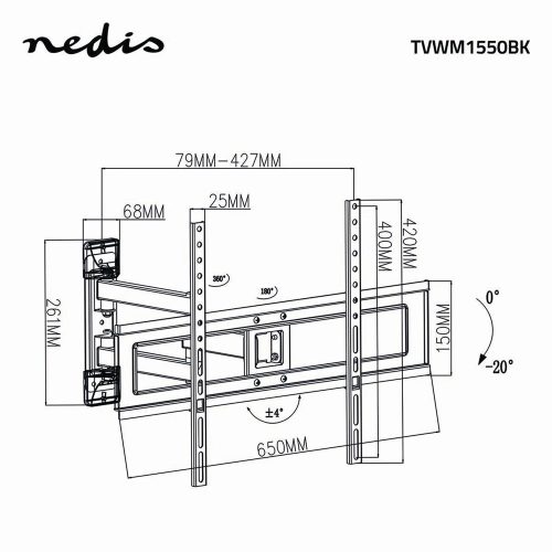 Nedis_TVWM1550BK_szabadon_mozgathato_fali_TV-tartokonzol-i140112
