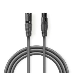 COTH15010GY05_Egyensulyozott_XLR_audiokabel_XLR_3_Tus_Dugasz_-_XLR_3_Tus_Aljzat_05_m_Szurke-i143644