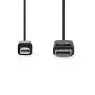Nedis CCGP37400BK20 Mini DisplayPort - DisplayPort Kábel | Mini DisplayPort-dugasz - DisplayPort-dugasz | 2,0 m | Fekete