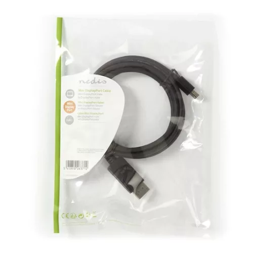 Nedis CCGP37400BK20 Mini DisplayPort - DisplayPort Kábel | Mini DisplayPort-dugasz - DisplayPort-dugasz | 2,0 m | Fekete