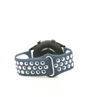 Mybandz 22SKU508 lélegző szilikon óraszíj / kék-fehér / 22mm