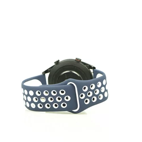 Mybandz 22SKU508 lélegző szilikon óraszíj / kék-fehér / 22mm