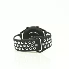 Mybandz 20SKU704 lélegző szilikon óraszíj / fekete-fehér / 20mm