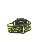 Mybandz 22SKU2071 lélegző szilikon óraszíj / fekete-sárga / 22mm