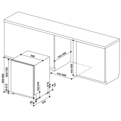 Whirlpool WI 7020 P beépíthető mosogatógép