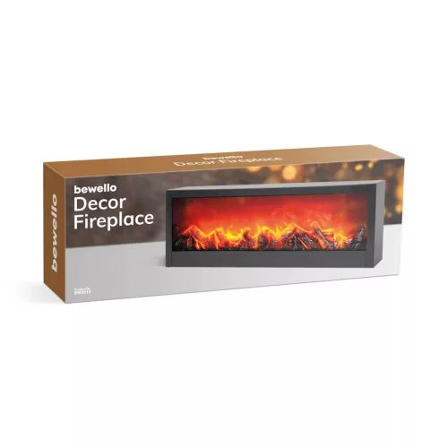 Bewello BW2015 LED-es l látványkandalló lánghatással - elemes / USB-s - 60 x 10 x 20 cm