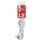 Emos P0321R hosszabbító 1,5 m / 3 aljzat / fehér / PVC / 1,5 mm2