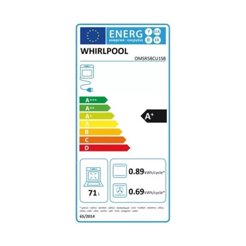 Whirlpool OMSR58CU1SB beépíthető elektromos sütő