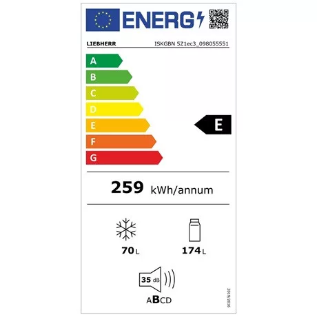 Liebherr ISKGBN 5Z1EC3 beépíthető alulfagyasztós hűtőszekrény