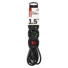Emos PC1321 hosszabbító 1,5 m / 3 aljzat / kapcsolós / fekete / PVC / 1 mm2