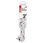 Emos P0322 hosszabbító 2 m / 3 aljzat / fehér / PVC / 1 mm2