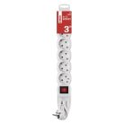 Emos P1623R hosszabbító 3 m / 6 aljzat / kapcsolós / fehér / PVC / 1,5 mm2