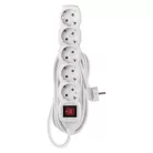 Emos P1625R hosszabbító 5 m / 6 aljzat / kapcsolós / fehér / PVC / 1,5 mm2