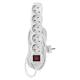 Emos P1625R hosszabbító 5 m / 6 aljzat / kapcsolós / fehér / PVC / 1,5 mm2