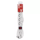 Emos P1625R hosszabbító 5 m / 6 aljzat / kapcsolós / fehér / PVC / 1,5 mm2