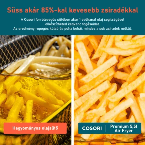 Cosori CP158-AF-RXB Premium forrólevegős sütő, fekete