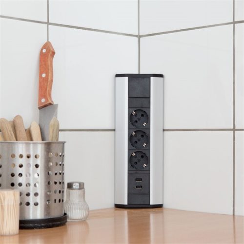 Delight 20483 sarokelosztó USB-vel