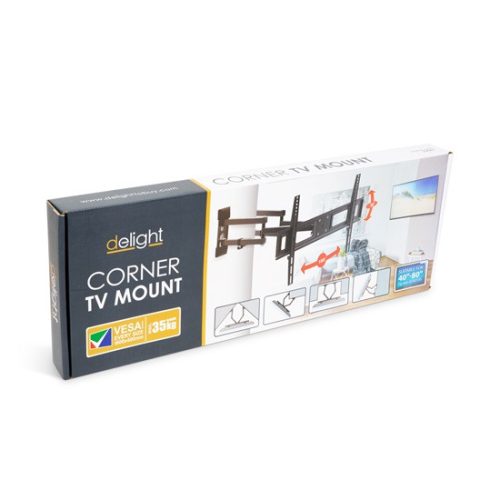 Delight 39687 LCD fali tartókonzol sarkokhoz dupla karos, dönthető 40 - 80"