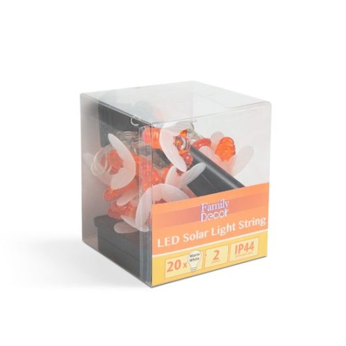 Family Decor 58220 szolár LED fényfüzér, méhecskés