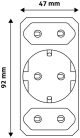 Entac EPAG-1EE2E Hálózati Adapter 3 Aljzat