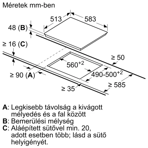 Bosch PKN645FP2E beépíthető kerámia főzőlap