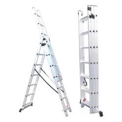   Fieldmann FZZ 4307 háromrészes univerzális alumínium létra, 7 fokos, 3 állás