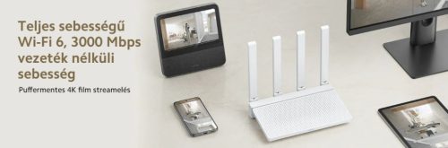 Xiaomi AX3000T EU (DVB4423GL) kétsávos Wi-Fi 6 router, 4x Gigabit LAN, fehér