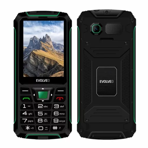 Evolveo StrongPhone W4 DS mobiltelefon, vízálló, tartós, fekete-zöld