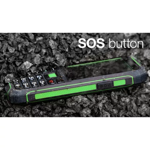 Evolveo StrongPhone W4 DS mobiltelefon, vízálló, tartós, fekete-zöld