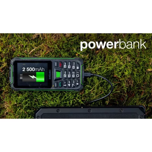 Evolveo StrongPhone W4 DS mobiltelefon, vízálló, tartós, fekete-zöld