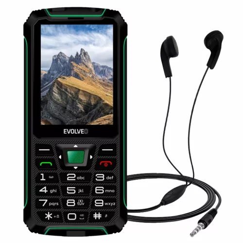 Evolveo StrongPhone W4 DS mobiltelefon, vízálló, tartós, fekete-zöld