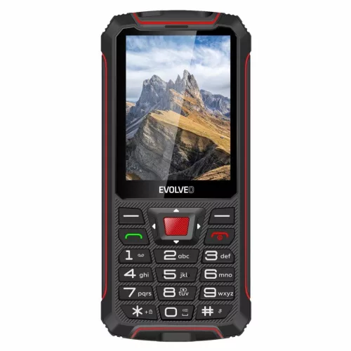 Evolveo StrongPhone W4 DS mobiltelefon, vízálló, tartós, fekete-piros