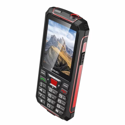 Evolveo StrongPhone W4 DS mobiltelefon, vízálló, tartós, fekete-piros