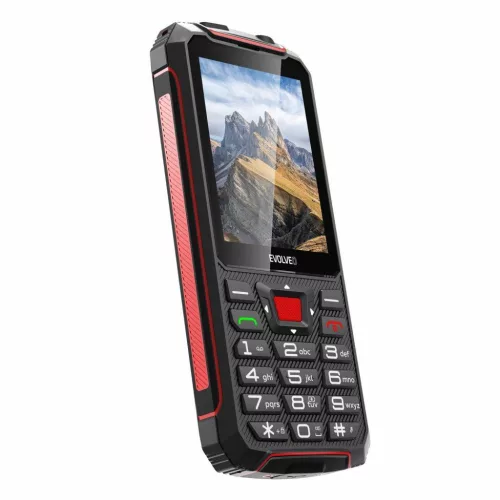 Evolveo StrongPhone W4 DS mobiltelefon, vízálló, tartós, fekete-piros