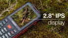Evolveo StrongPhone W4 DS mobiltelefon, vízálló, tartós, fekete-piros