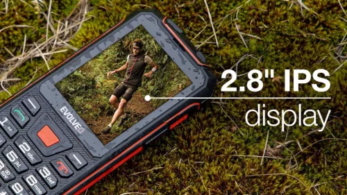 Evolveo StrongPhone W4 DS mobiltelefon, vízálló, tartós, fekete-piros