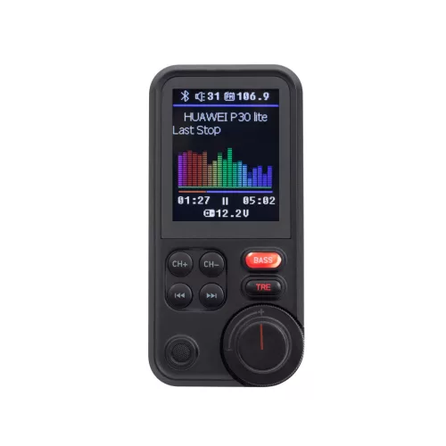 SAL FMBT HIFI FM transzmitter, autós kihangosító és töltő, dupla USB töltő, QC3.0, MicroSD, AUX