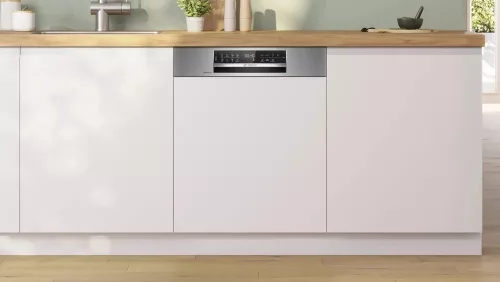 Bosch SMI6ECS12E Serie 6 félig beépíthető mosogatógép, 60 cm, szálcsiszolt acél