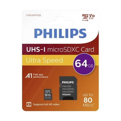 Philips PH666868 MICRO SDHC 64GB class10 UHS-I U1 + Adapter