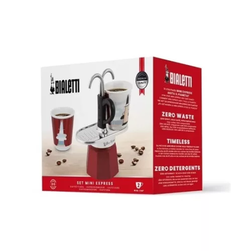 Bialetti 1406/MR MINI EXPRESS Magritte kotyogós kávéfőző szett, 2 személyes