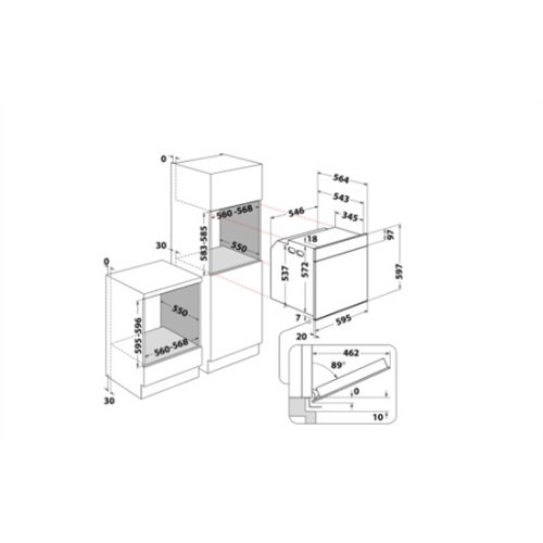 Whirlpool WOI6A8FPT1SBA beépíthető elektromos sütő