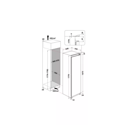 Whirlpool WHSD18A011B2 beépíthető egyajtós hűtőszekrény