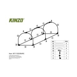 Kinzo Garden 30493 melegház alagút 130x60x50 cm